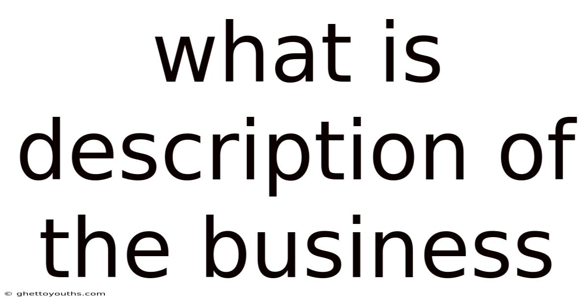 What Is Description Of The Business