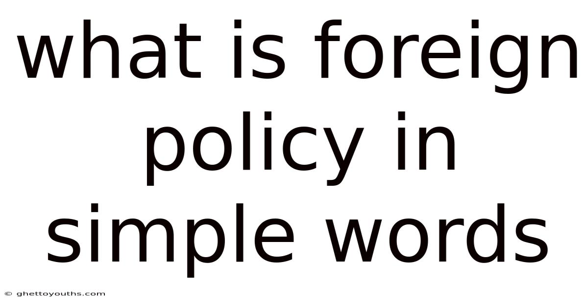 What Is Foreign Policy In Simple Words