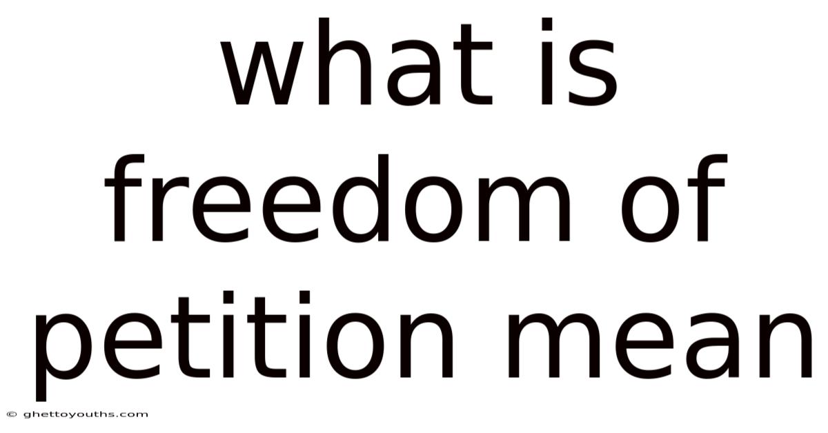 What Is Freedom Of Petition Mean