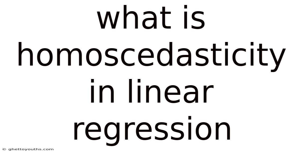 What Is Homoscedasticity In Linear Regression