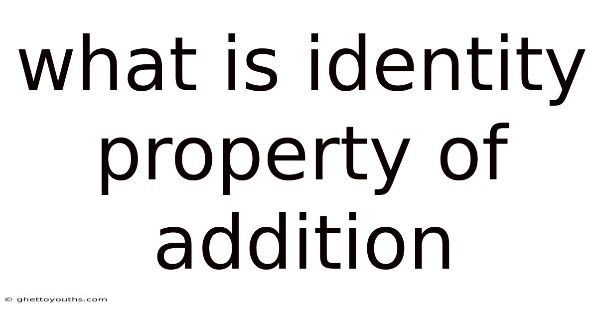 What Is Identity Property Of Addition