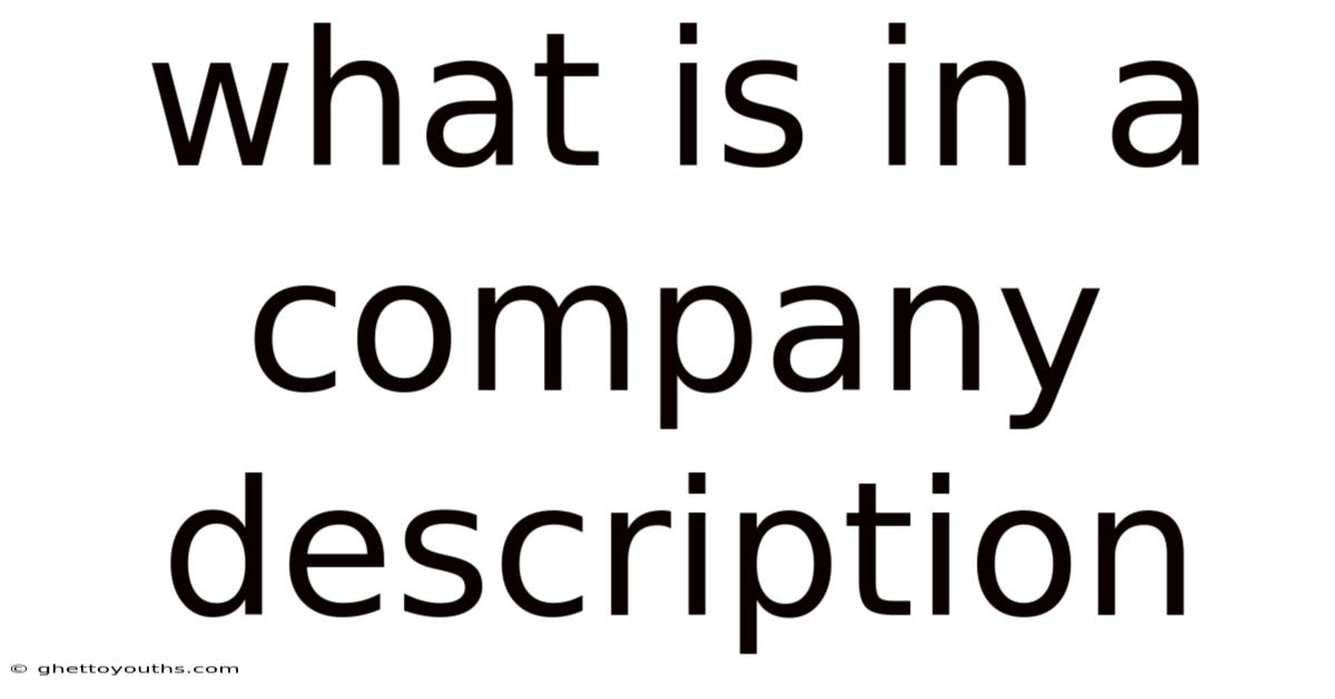 What Is In A Company Description