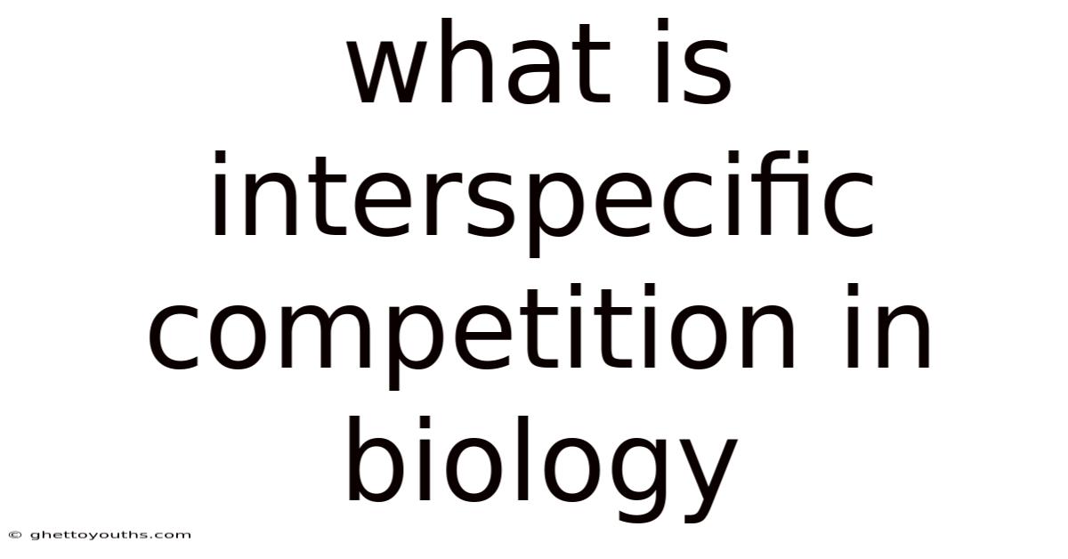 What Is Interspecific Competition In Biology