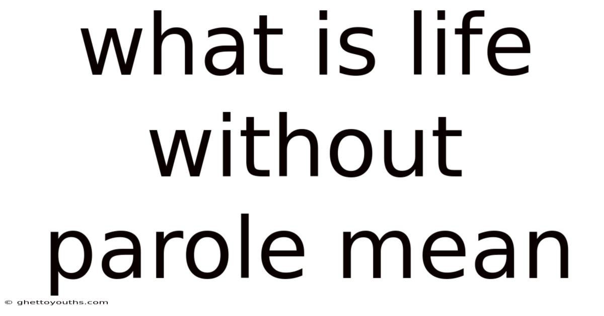 What Is Life Without Parole Mean