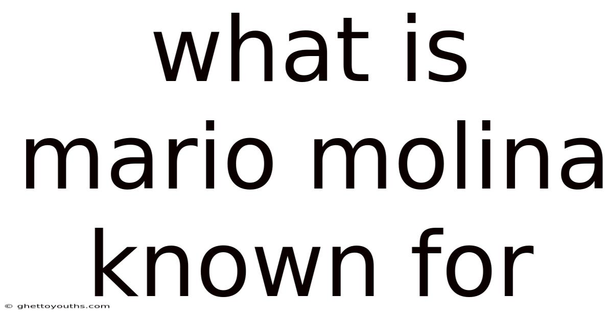What Is Mario Molina Known For