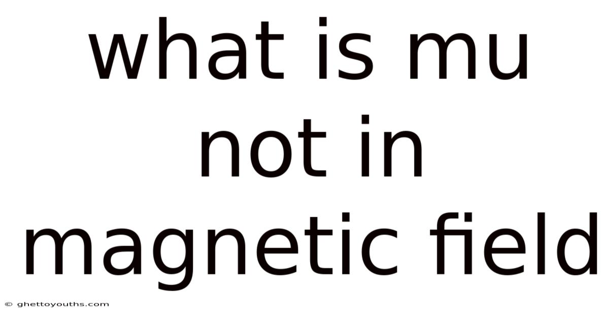 What Is Mu Not In Magnetic Field