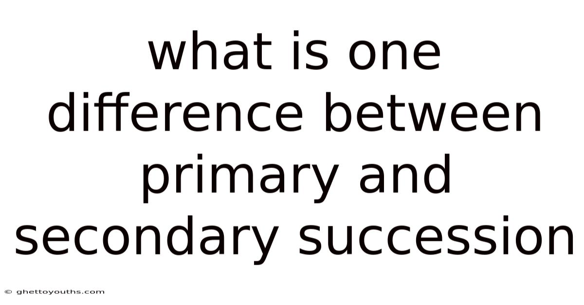 What Is One Difference Between Primary And Secondary Succession