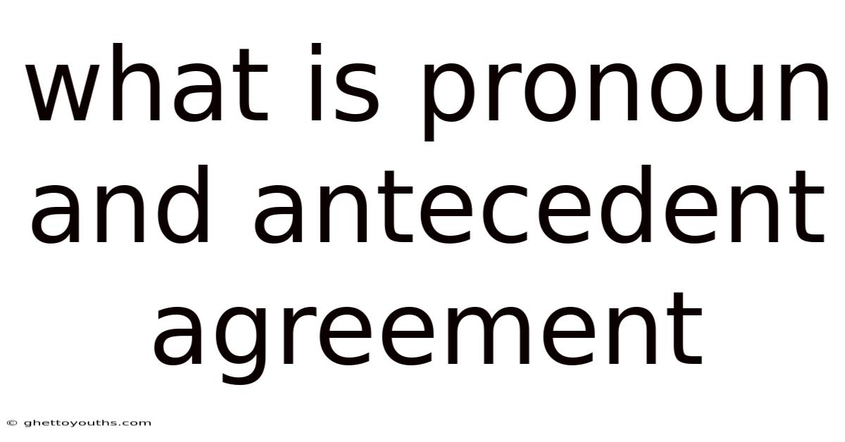 What Is Pronoun And Antecedent Agreement