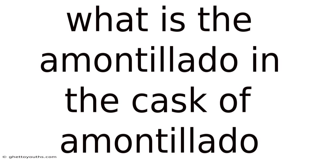 What Is The Amontillado In The Cask Of Amontillado