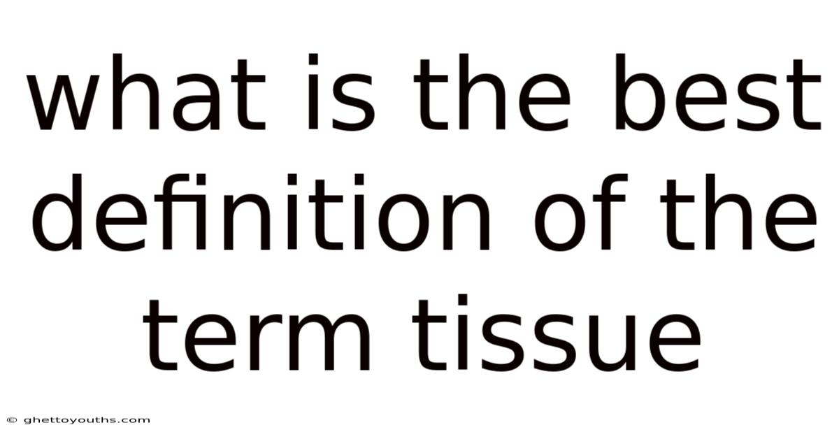What Is The Best Definition Of The Term Tissue