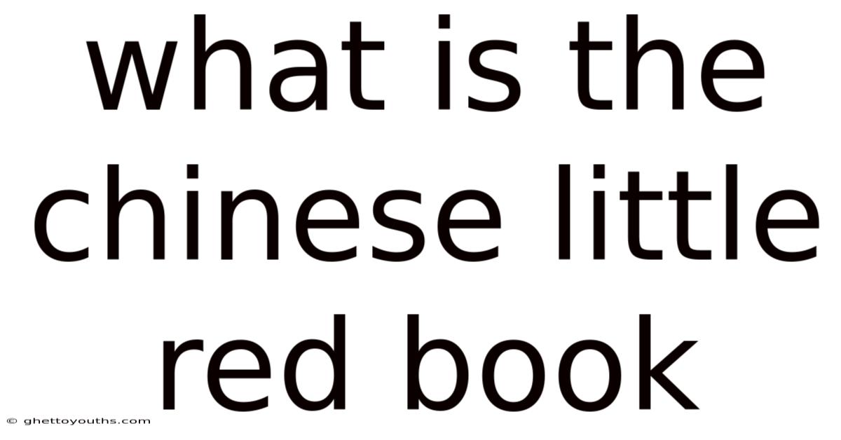 What Is The Chinese Little Red Book