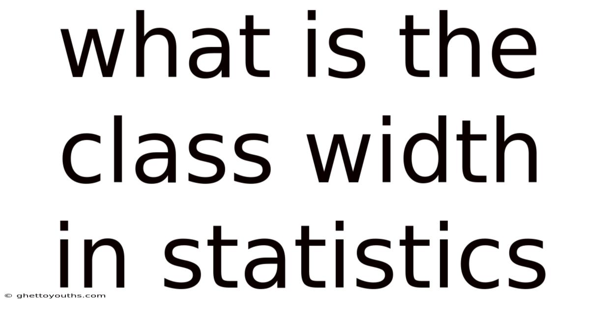 What Is The Class Width In Statistics