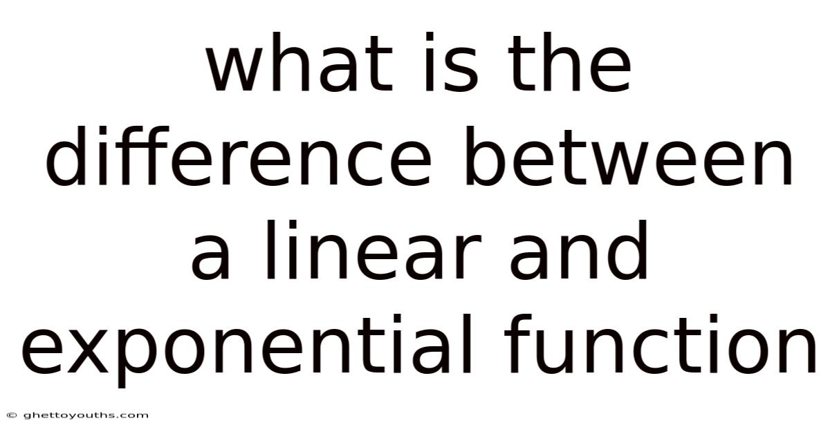 What Is The Difference Between A Linear And Exponential Function
