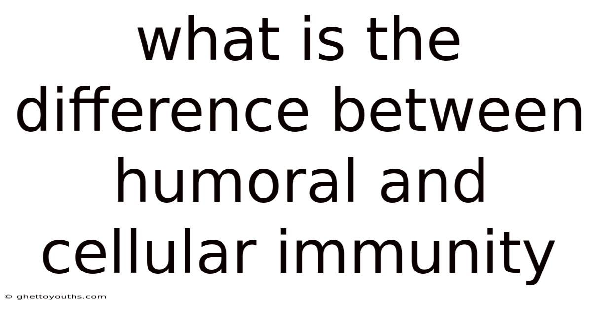 What Is The Difference Between Humoral And Cellular Immunity
