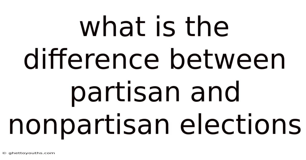 What Is The Difference Between Partisan And Nonpartisan Elections