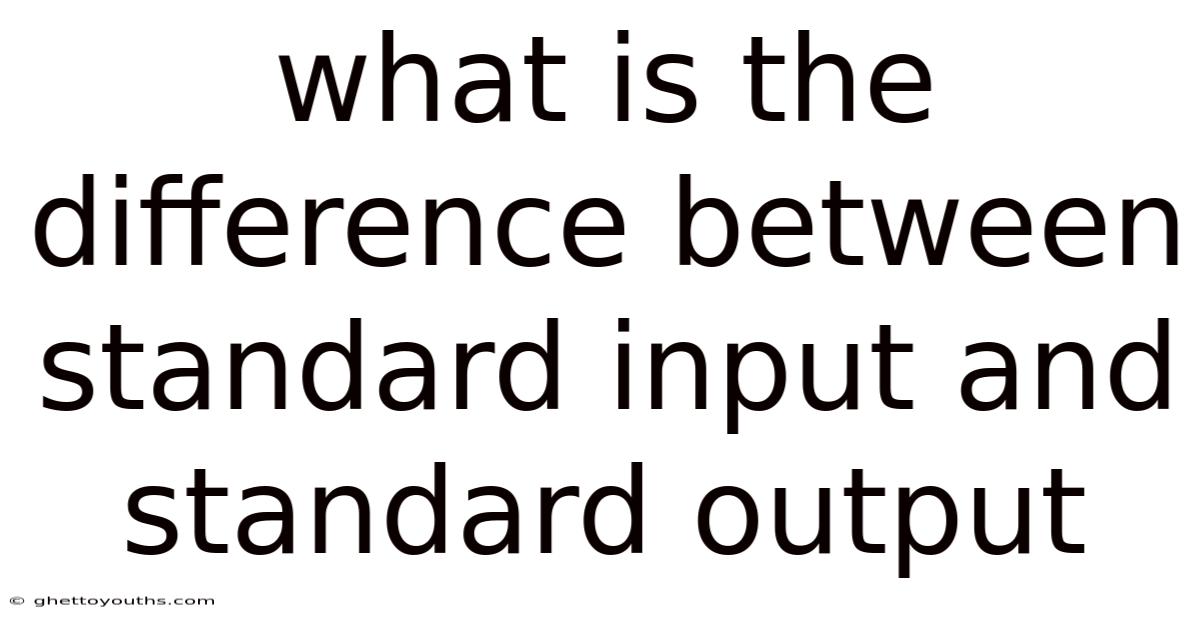 What Is The Difference Between Standard Input And Standard Output
