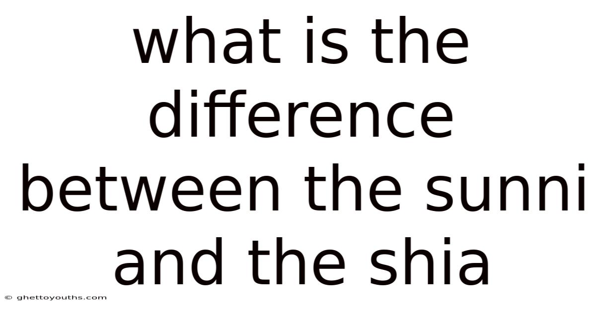 What Is The Difference Between The Sunni And The Shia