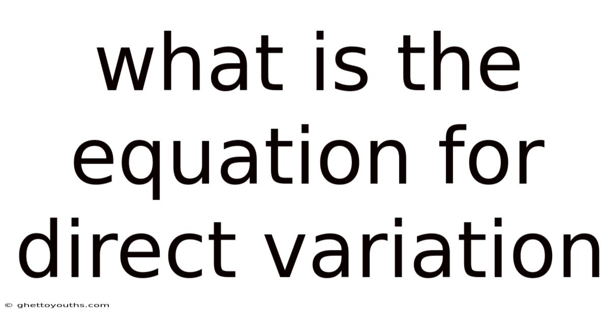 What Is The Equation For Direct Variation
