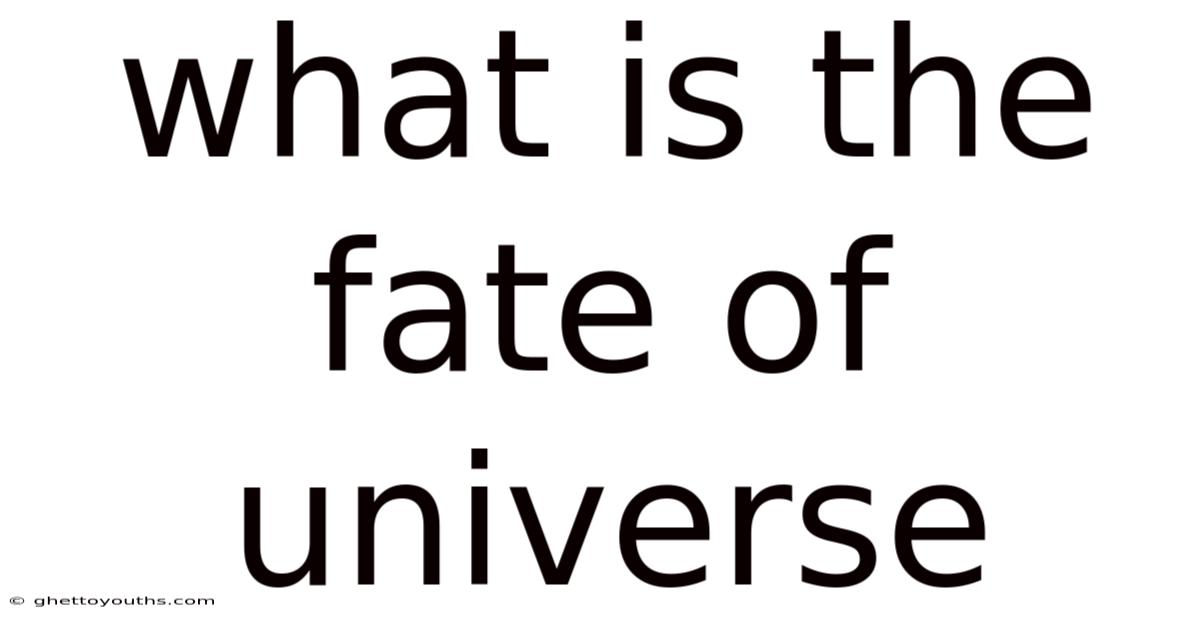 What Is The Fate Of Universe