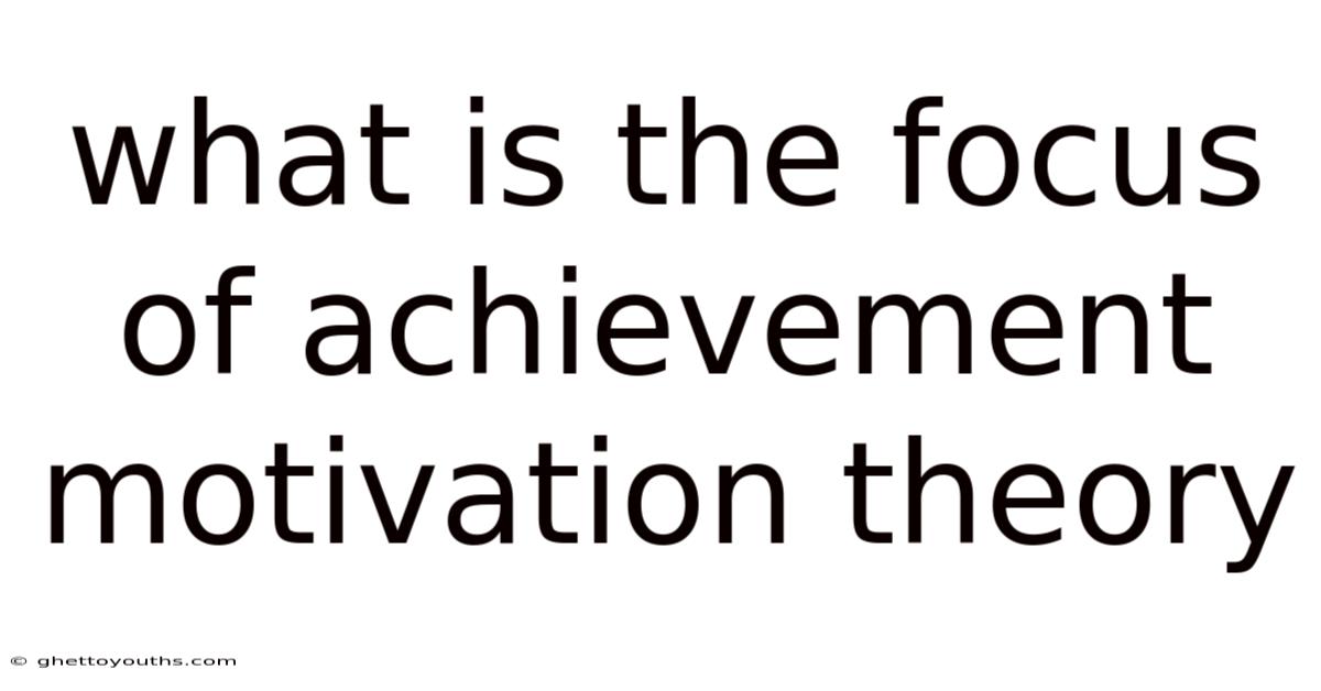 What Is The Focus Of Achievement Motivation Theory