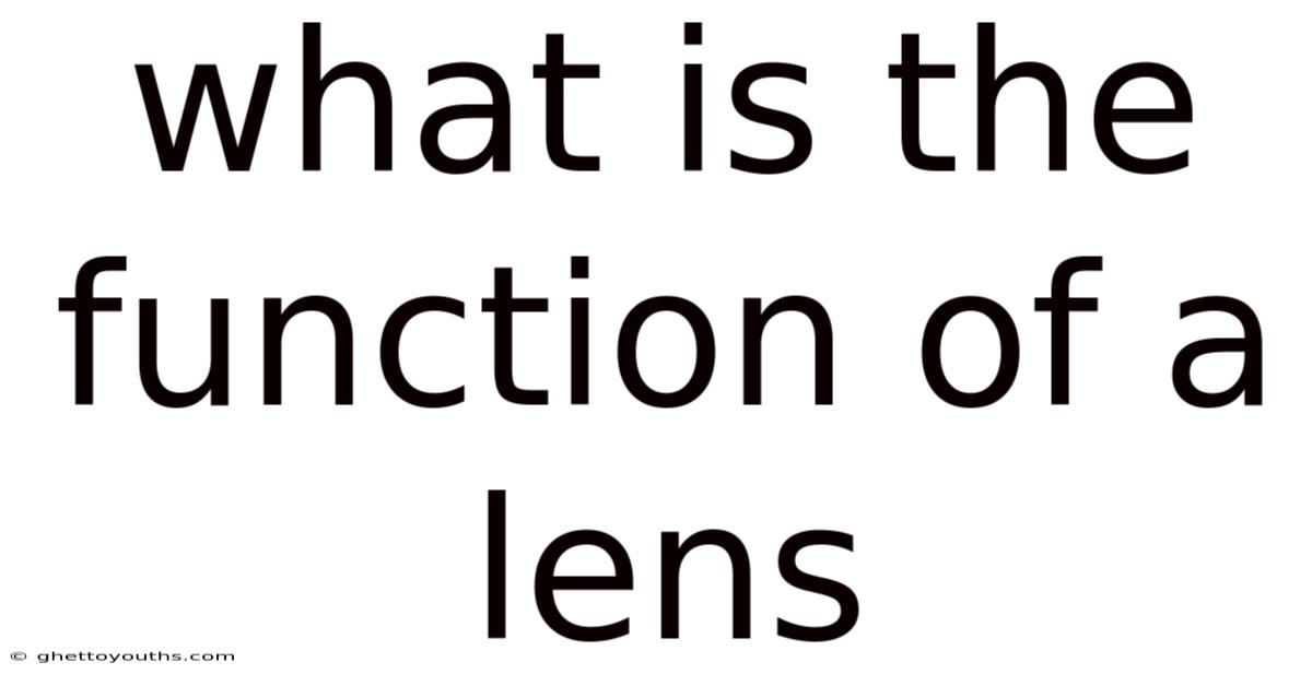 What Is The Function Of A Lens