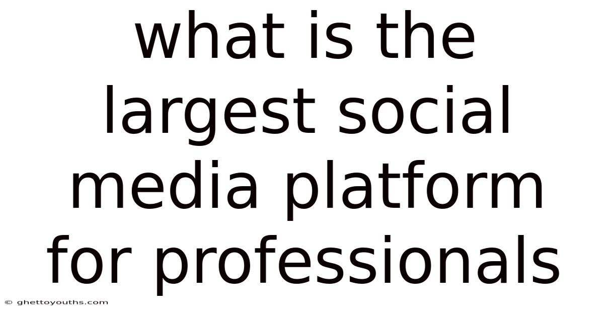 What Is The Largest Social Media Platform For Professionals