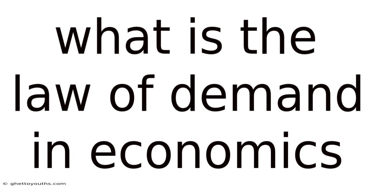 What Is The Law Of Demand In Economics