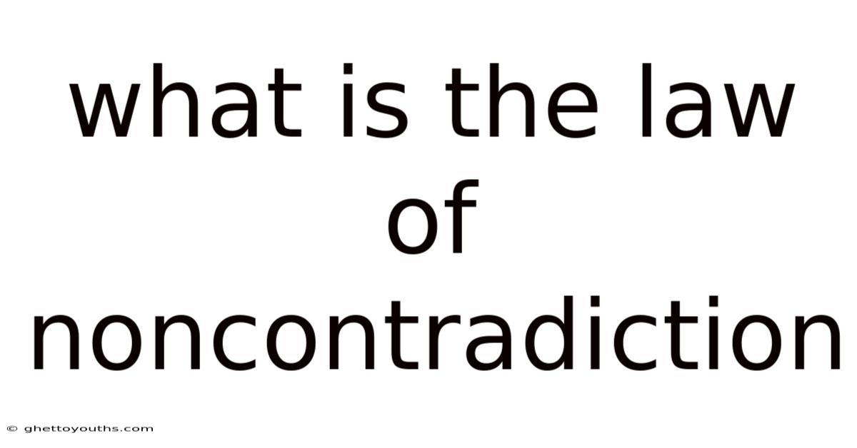 What Is The Law Of Noncontradiction
