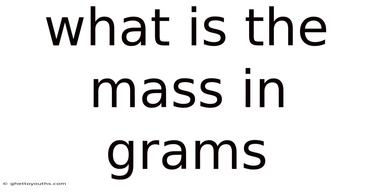 What Is The Mass In Grams