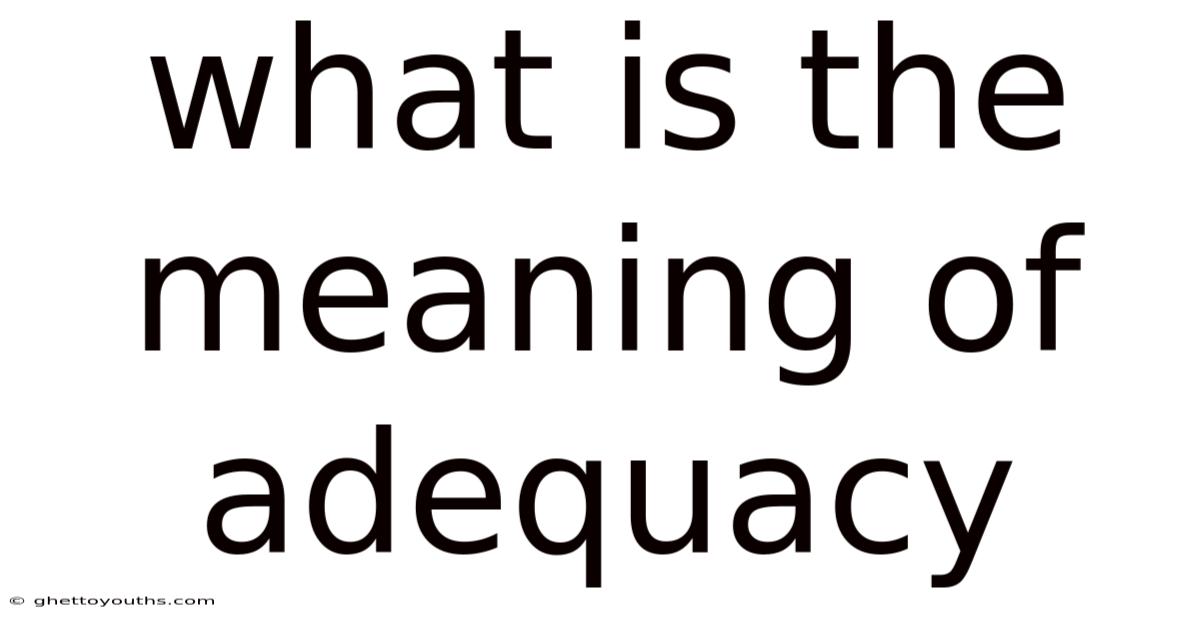 What Is The Meaning Of Adequacy