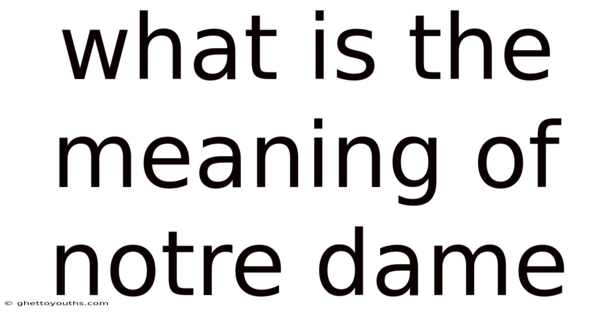 What Is The Meaning Of Notre Dame