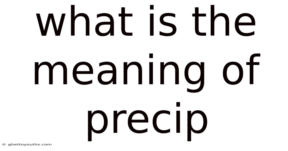 What Is The Meaning Of Precip