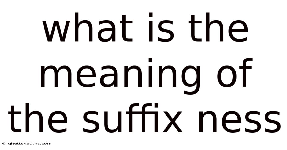 What Is The Meaning Of The Suffix Ness