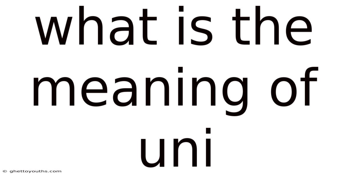 What Is The Meaning Of Uni
