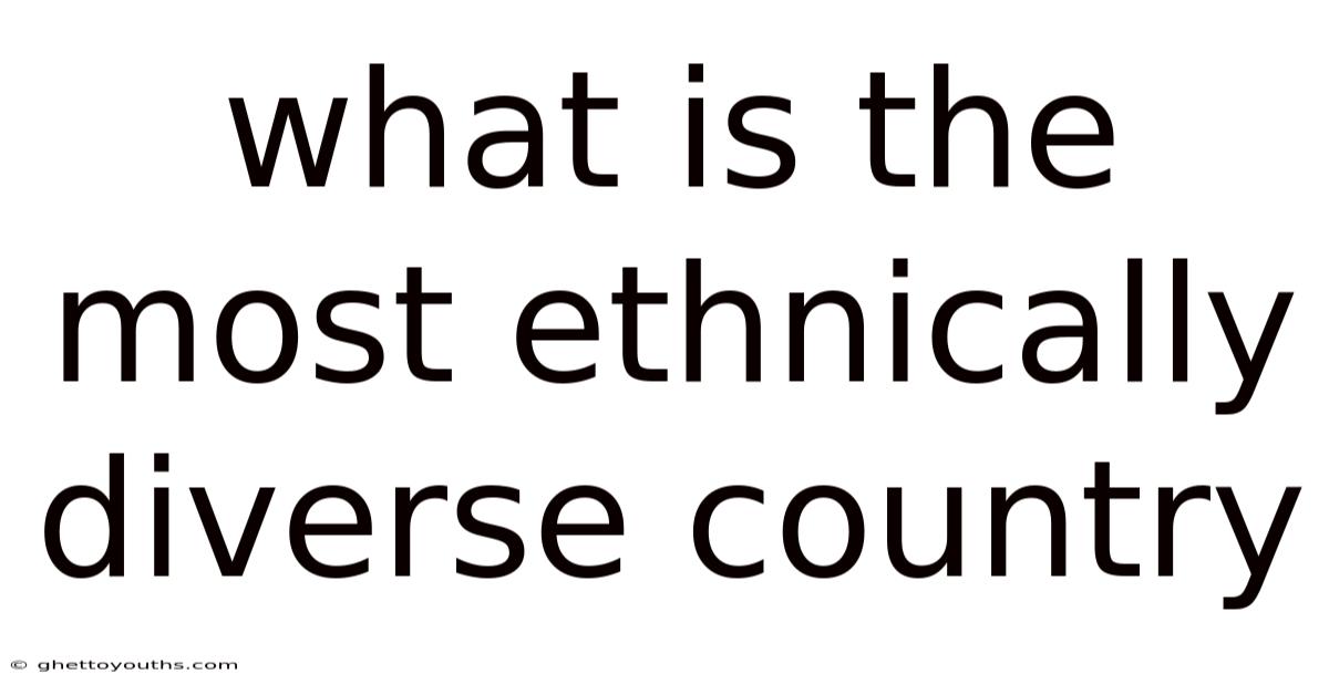 What Is The Most Ethnically Diverse Country