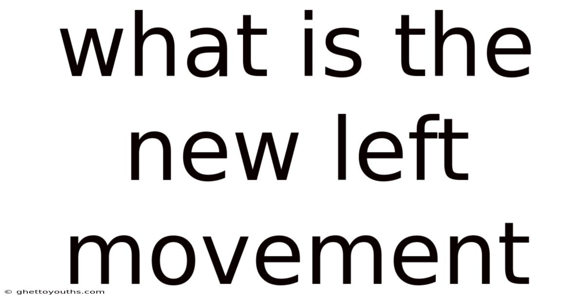 What Is The New Left Movement