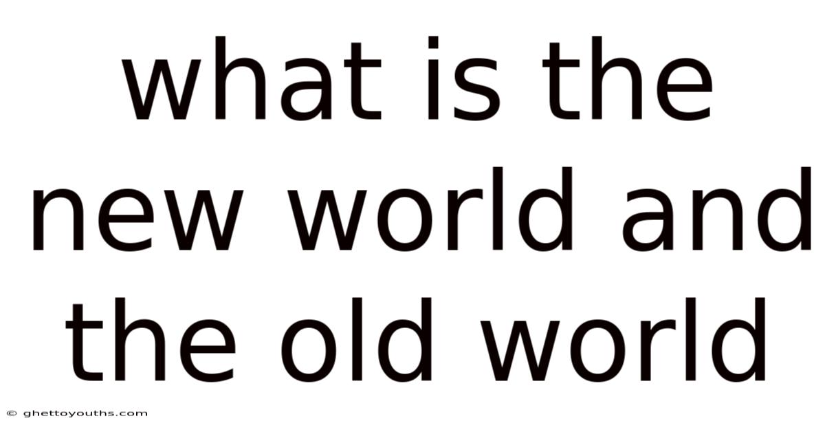 What Is The New World And The Old World