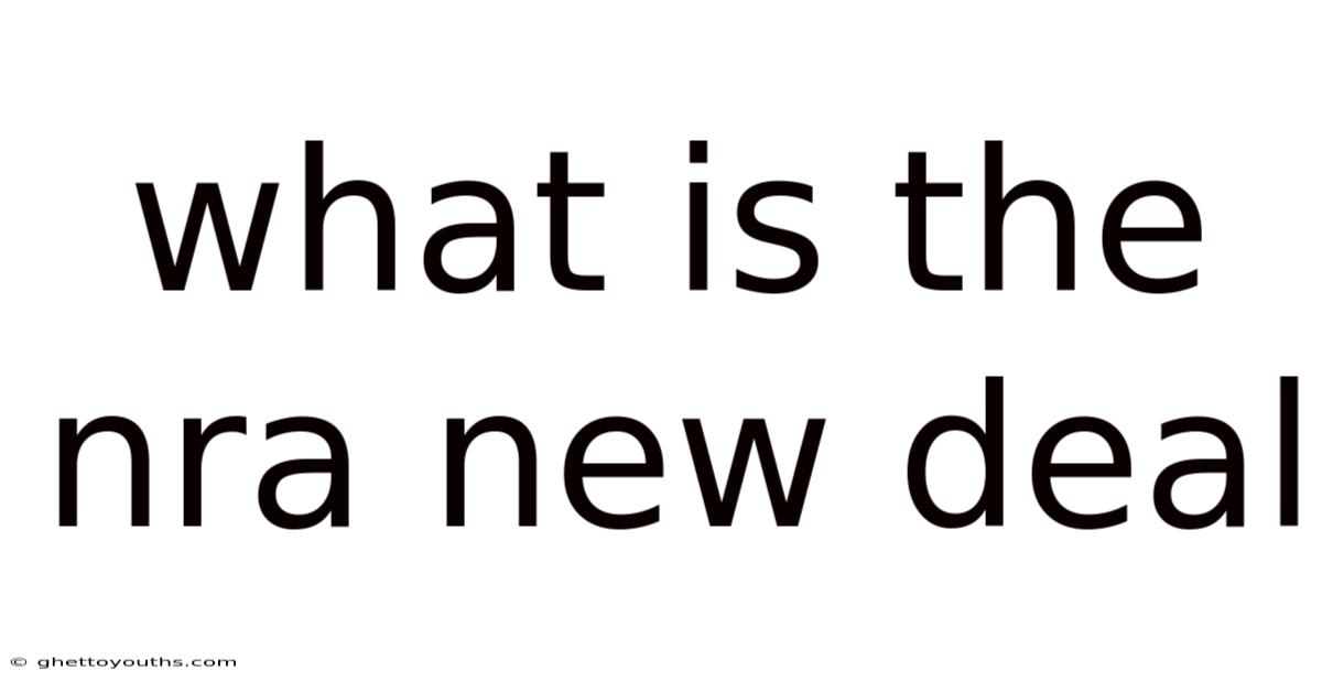 What Is The Nra New Deal