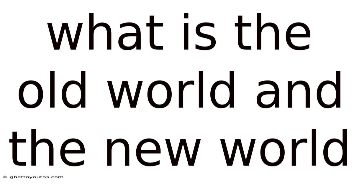 What Is The Old World And The New World