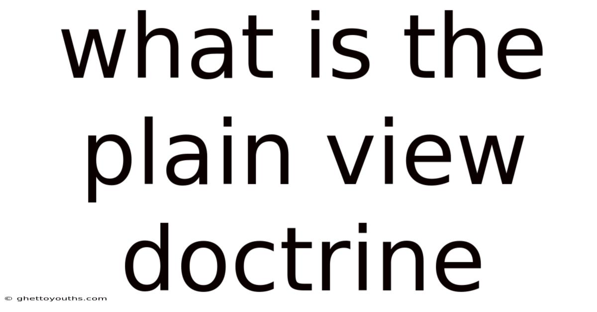 What Is The Plain View Doctrine