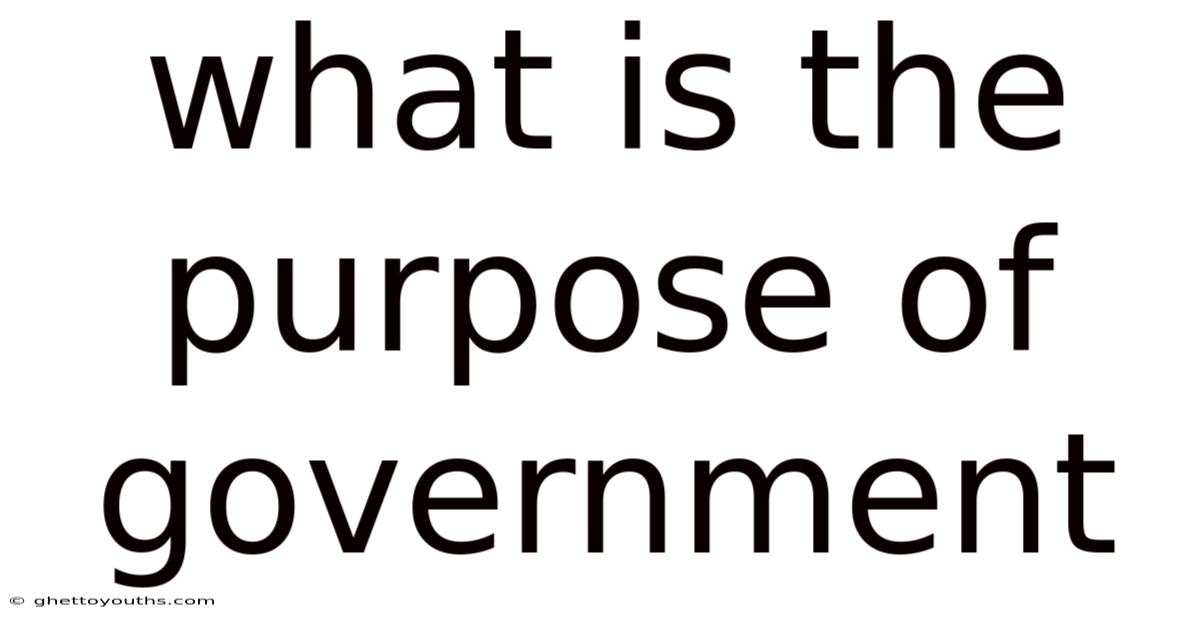 What Is The Purpose Of Government