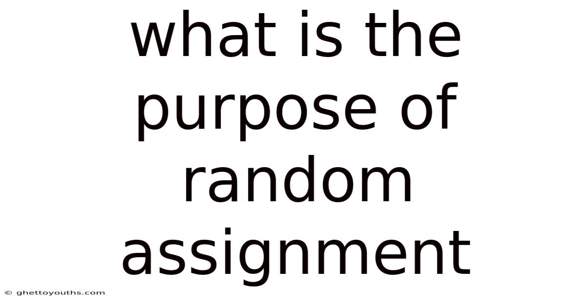 What Is The Purpose Of Random Assignment