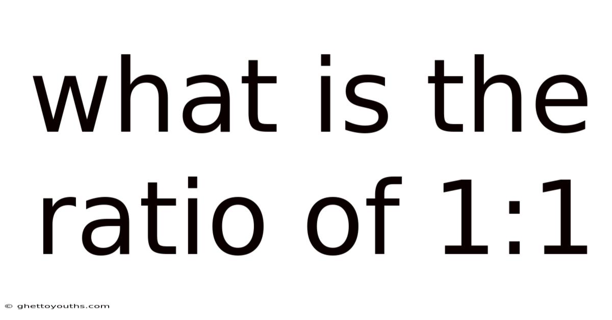 What Is The Ratio Of 1:1