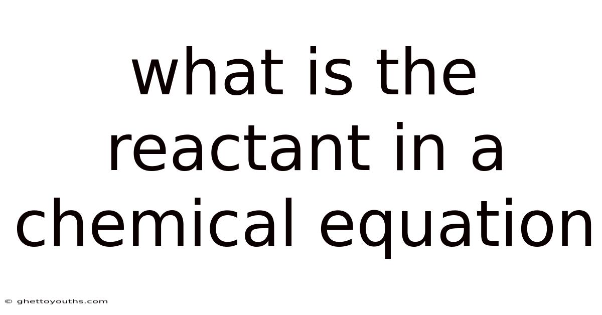What Is The Reactant In A Chemical Equation