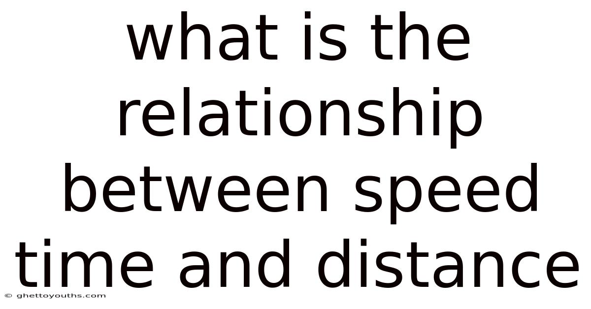 What Is The Relationship Between Speed Time And Distance