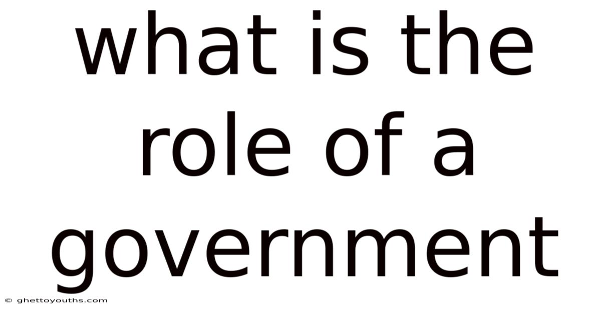 What Is The Role Of A Government