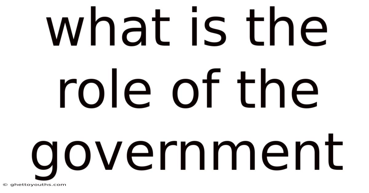 What Is The Role Of The Government