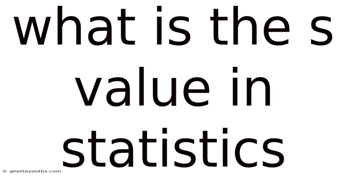 What Is The S Value In Statistics