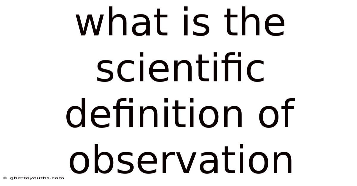 What Is The Scientific Definition Of Observation