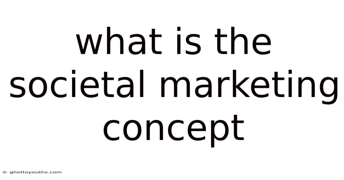 What Is The Societal Marketing Concept